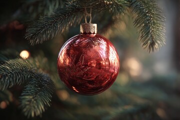 christmas ball red from a christmas tree