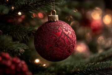 christmas ball red from a christmas tree