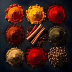 Colorful Spice Grid &mdash; Ultra-Clean Symmetrical Culinary Palette