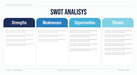 SWOT table business analysis strategy planning infographic template, success, goal, opportunity, Vector illustration