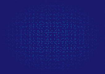 Abstract blue background with a geometric flow of dots in all directions 