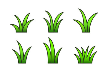 Grass icon set illustration