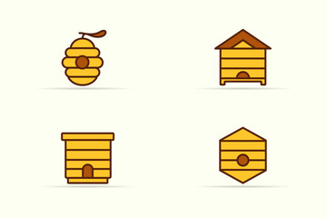 Hive icon set illustration