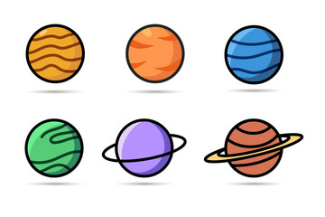 Planet Icon Set illustration