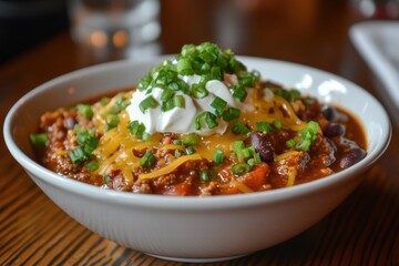 Fresh pasta bowl with herbs served on wooden table