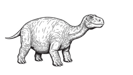 Lineal Hand-Drawn Dinosaur Sketch