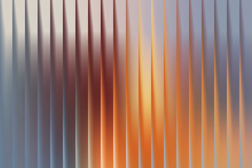 Dynamic abstract background featuring a vibrant gradient from warm orange to cool blue across sleek, reflective vertical stripes, evoking a sense of modern elegance and technological sophistication
