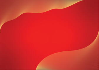 Red background with golden lines, template for postcards