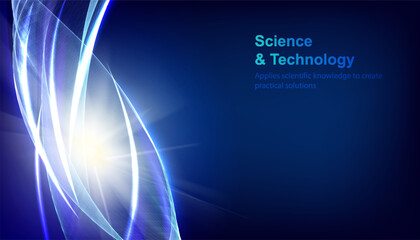 Blue flame background. Colorful smooth light lines background.