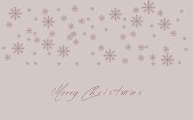 Elegant snowflake pattern with merry christmas greeting on a soft pink background