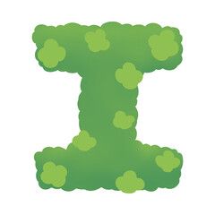 Green Bush Shaped Like Letter I.