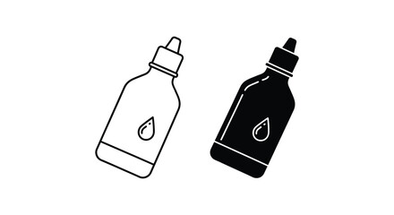 Find best eye drops bottle vector illustration and line art