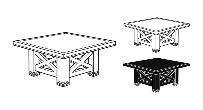Square coffee table vector illustration furniture design