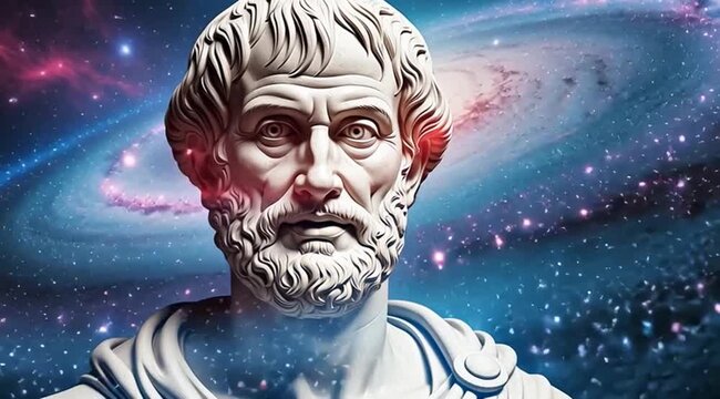 Inspiring Aristotle art piece with writing space, quote ready for your message