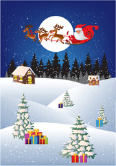 Composition with Santa Claus and Christmas presents