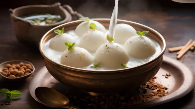 Traditional ras malai sweet for festivals or celebrations
