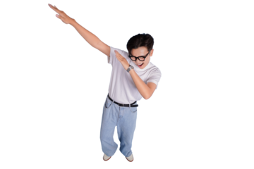 Playful Dab: An individual joyfully performs the dab, expressing contemporary celebration or humor.