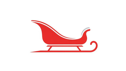 Red santa sleigh vector icon graphic isolated on white background. christmas holiday season design element for festive themes and events.