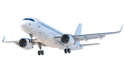 Obraz premium Airplane flying isolated on transparent background.