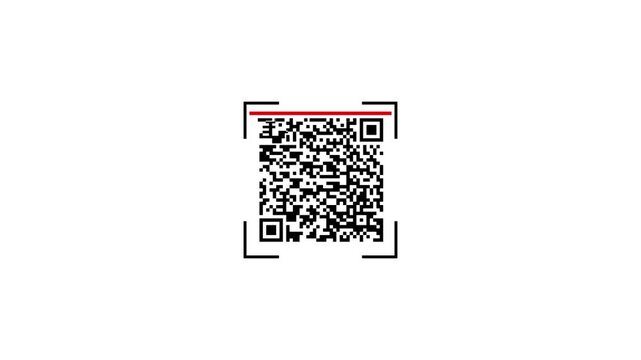 Scanner code, QR Code Scanner Animation on background. Futuristic barcode quick-response code scanning Bar.
