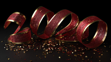 2026 New Year Greeting With Ribbon Decor