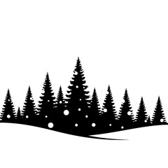 Obraz premium winter forest vector illustration