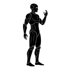 the future robot silhouette vector art 