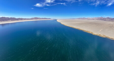 Aerial photography of Dasugan Lake in Aksai County, Jiuquan City, Gansu Province