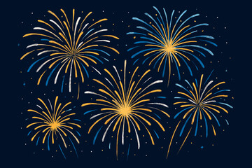 Fireworks vector: explosive night sky celebration art for festive holidays and events