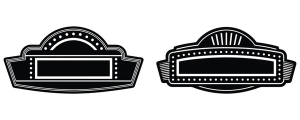 Vintage blank neon sign, monochrome, retro diner style, glowing effect, realistic