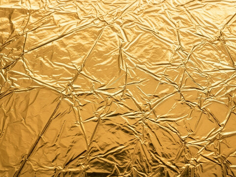 Gold Foil With Medium Metal Texture. Shiny Matt, Glossy Surface. Text, Logo, Design Luxury Element.