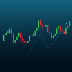 Stock market or forex trading graph in graphic concept suitable for financial investment or Economic trends business idea and all art work design. Abstract finance background.