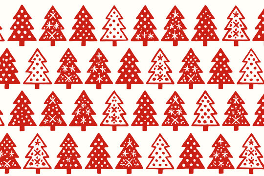 Festive christmas trees vector design - simple, elegant holiday patterns for seasonal crafts