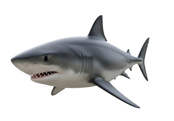 Naklejka premium Great white shark isolated on transparent background for ocean, nature, and wildlife themes