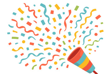 Confetti blast vector: colorful celebration explosion, perfect for party and holiday festivities