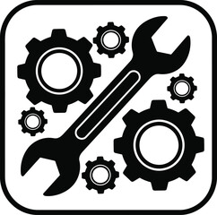 Wrench and Gear Symbol
