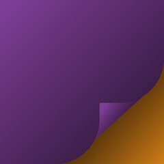 Purple paper corner peel revealing orange background abstract