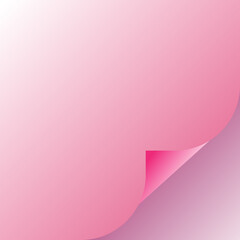 Pink gradient background with a curled corner effect for design