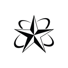 Stylized star with orbiting rings symbol