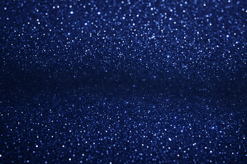 Obraz premium Dark blue glitter sparkle texture background with shimmering light bokeh for luxury festive abstract decorative design use