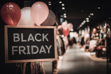 Black friday sale promotion shopping event in retail stores with discounts celebrating holiday shopping season engaging atmosphere and exciting offers
