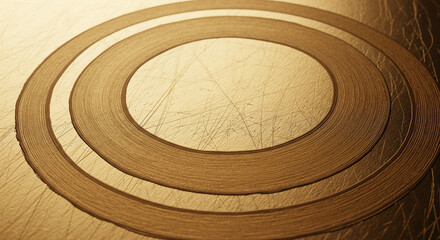 Concentric rings on metallic surface