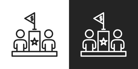 Competition Icon In Black And White Line Style
