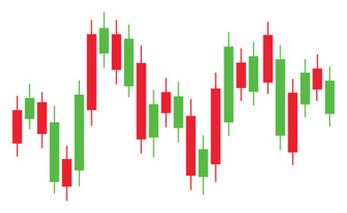 Trading Chart Candlestick vector. Crypto candle graph. Green and red candlestick chart tools for traders.