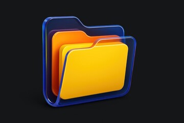 Digital Folder Icon: A sleek, modern digital folder icon with vibrant colors, perfectly representing organization and data storage, ready to add visual appeal to your digital projects.