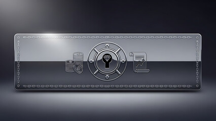 Sleek rectangular object with intricate design on a dark background