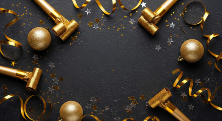 Festive celebration decorations with transparent background