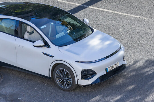 Xpeng g9 electric suv driving on street