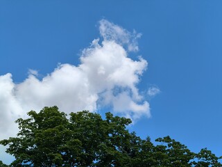 Beautiful blue sky and clouds natural background.