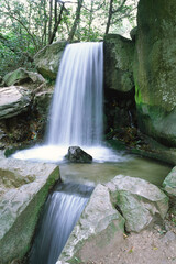 Waterfall in the park recreation area.